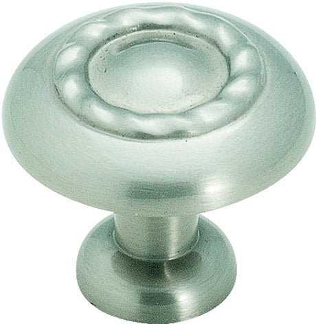 Amerock BP1585G10 Cabinet Knob, 1-1/16 in Projection, Traditional, 1-1/4 in, Zinc, Satin Nickel