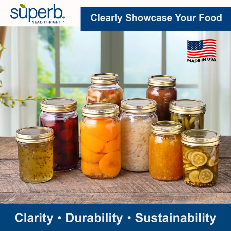 Superb Seal-It-Right Wide Mouth Canning Lids and Bands 12 pk, Pack of 12