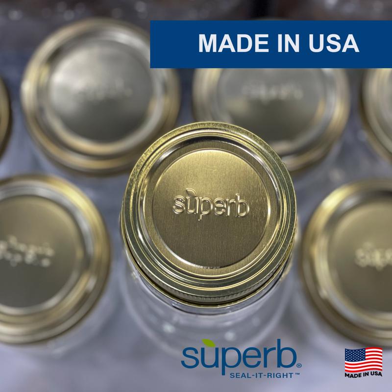 Superb Regular Mouth Canning Lid 12 pk, Pack of 24