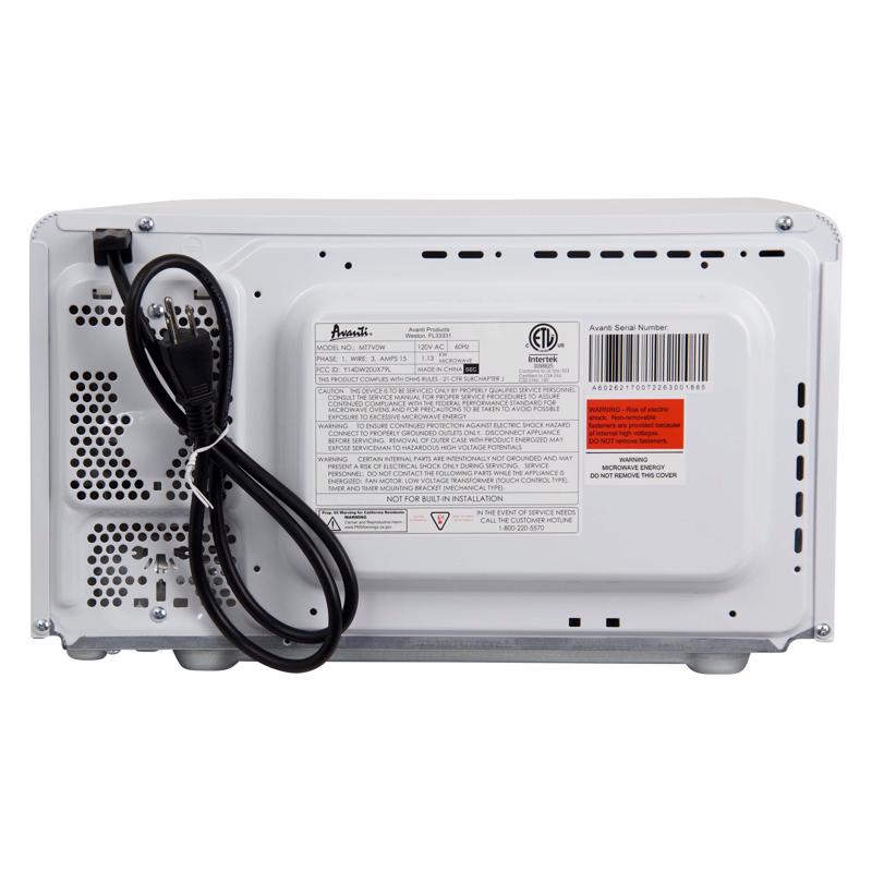 Avanti 0.7 cu ft White Microwave 700 W