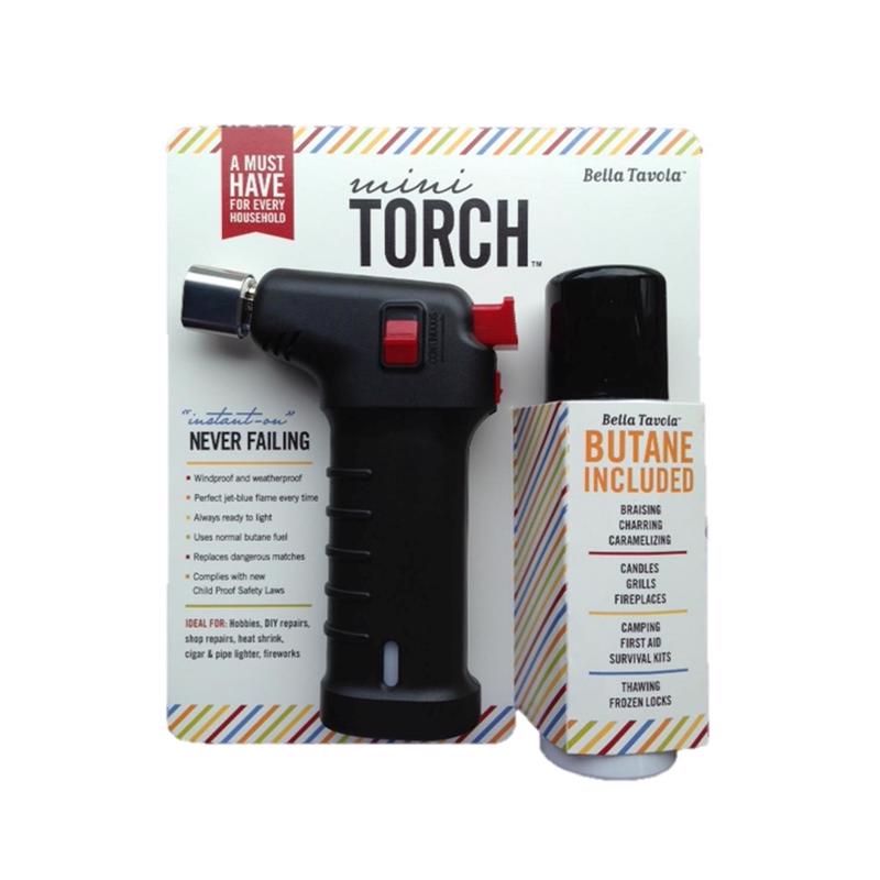 Bella Tavola Black ABS Plastic Mini Torch with Fuel 1.5 oz