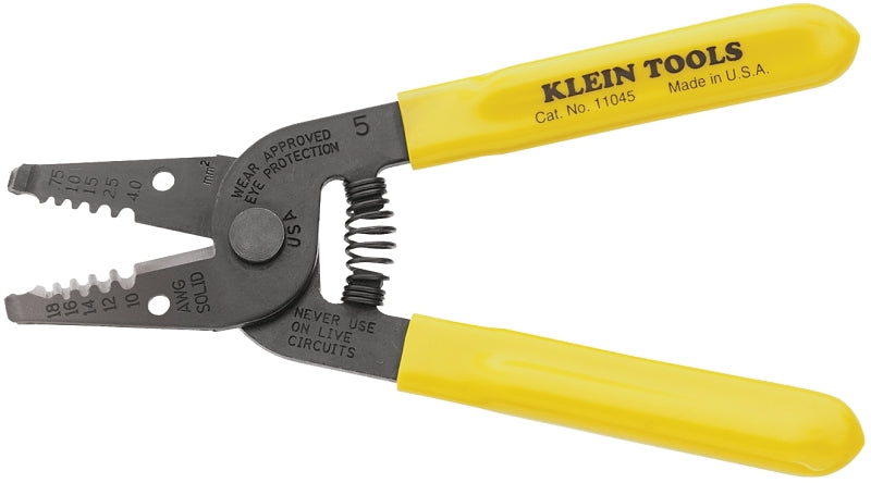 Klein Tools 11045 Wire Stripper, 10 to 18 AWG Wire, 10 to 18 AWG Solid Stripping, 6-1/4 in OAL, Textured Handle