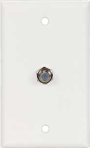 Eaton Cooper Wiring 1172W Wallplate with Coaxial Adapter, 4-1/2 in L, 2-3/4 in W, 1 -Gang, Thermoplastic, White