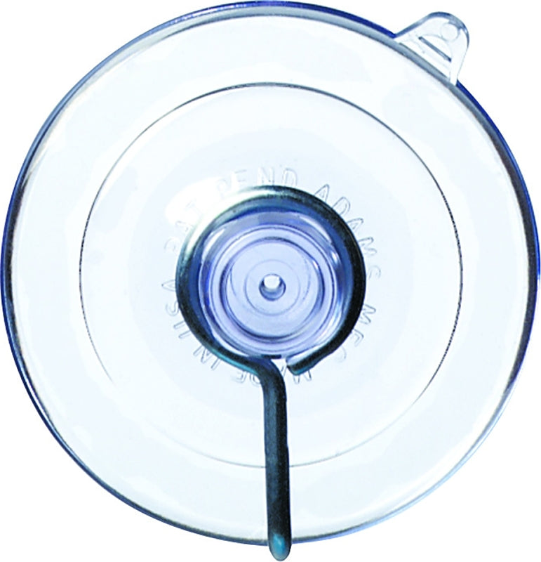 Adams 6500-74-3848 Suction Cup with Hook, Steel Hook, PVC Base, Clear Base, 1-3/4 in Base, 3 lb Working Load