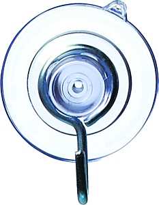 Adams 7500-77-3848 Suction Cup with Hook, Steel Hook, PVC Base, Clear Base, 1-1/8 in Base, 1 lb Working Load