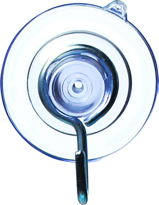 Adams 7500-77-3848 Suction Cup with Hook, Steel Hook, PVC Base, Clear Base, 1-1/8 in Base, 1 lb Working Load