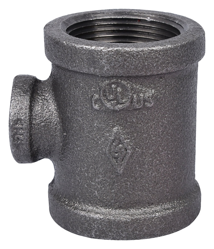 ProSource B130R 32X15 Pipe Tee, 1/2 x 1-1/4 in, Threaded, Malleable Iron, SCH 40 Schedule, 300 PSI Pressure