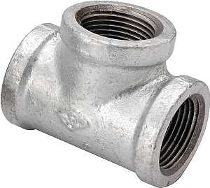 ProSource PPG130R-25X20X20 Pipe Tee, 1 x 3/4 x 3/4 in, FIPT, Malleable Steel, SCH 40 Schedule, 300 psi Pressure