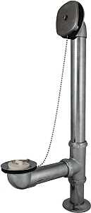 Keeney 600SN Bath Drain Assembly, Brass, Satin Nickel, For: Leg Tubs