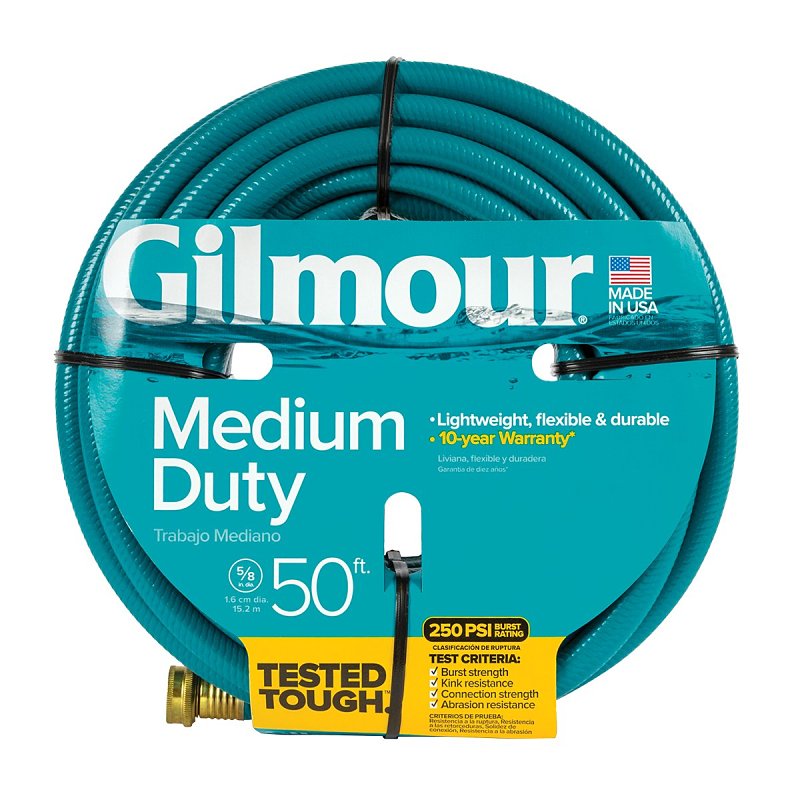 Gilmour 816501-1014 Medium-Duty Hose, 50 ft L, Metal/PVC, Blue