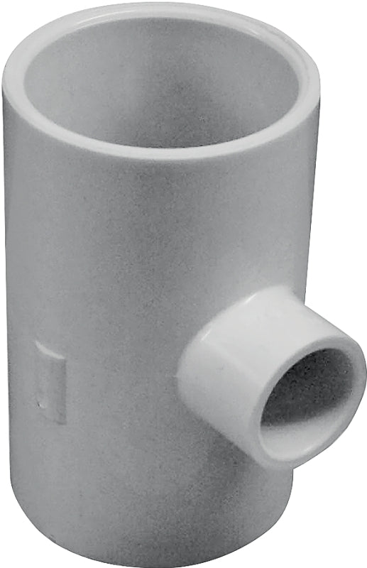 IPEX 435800 Reducing Pipe Tee, 1-1/2 x 1-1/2 x 1/2 in, Slip x Slip x Slip, PVC, White, SCH 40 Schedule