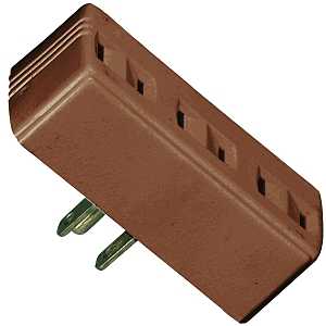 Eaton Wiring Devices BP1747B Outlet Tap, 2-Pole, 15 A, 125 V, 3-Outlet, Brown, 6.68 in L x 3.84 in W x 7.19 in H