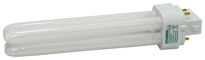 Sylvania 20941 Double Tube Compact Fluorescent Bulb, 26 W, T4 Lamp, G24Q-3 Lamp Base, 1710 Lumens, 2700 K Color Temp