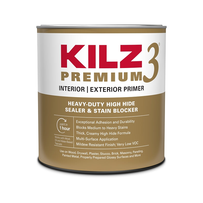 Kilz 13002 Premium Primer, White, 1 qt Can