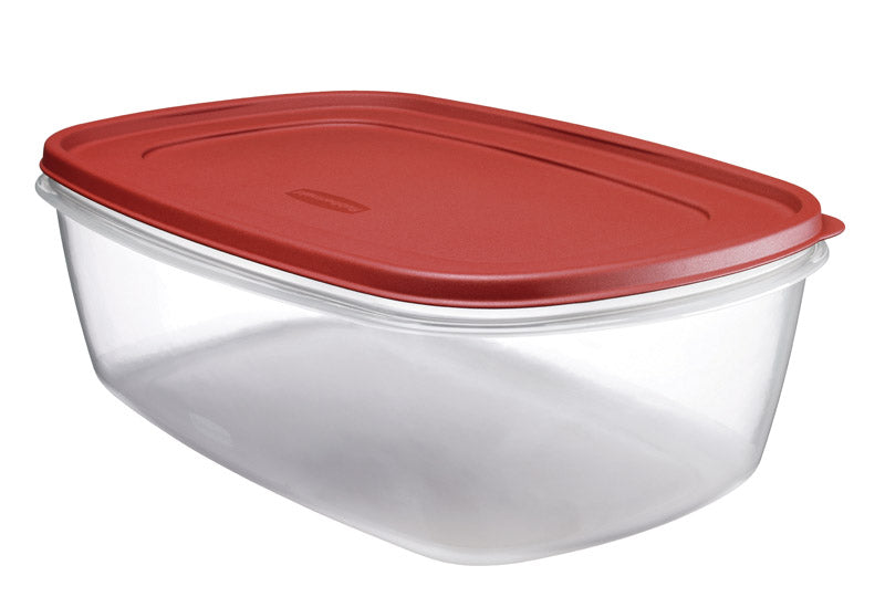 Rubbermaid 2.5 gal Clear/Red Food Storage Container 1 pk, Pack of 2