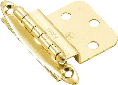Amerock BPR34173 Cabinet Hinge, 3/8 in Inset, Polished Brass, 2-3/4 in L x 2 in W