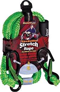 SecureLine CZB3 Stretch Rope, 8 mm Dia, 3 ft L, Polypropylene, Green