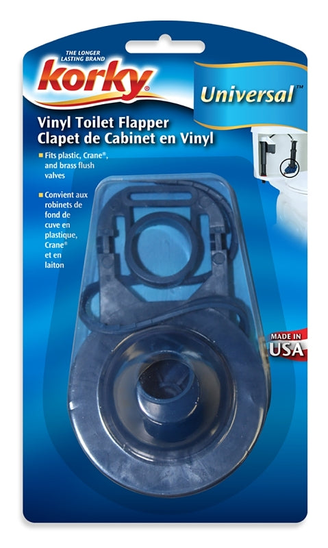 Korky 525BP Toilet Flapper, Vinyl, For: Brass, Plastic and Crane 2 in Flush Valves Opening