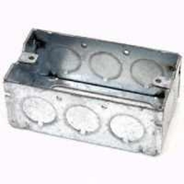 Raco 653 Handy Box, 1-Gang, 8-Knockout, 1/2 in Knockout, Galvanized Steel, Gray