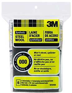 3M 10120NA Wool Pad, 4 in L, 2 in W, 000 Grit, Very Fine