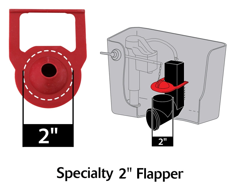 Korky 2011BP Hinge Toilet Flapper, Chlorazone Rubber, Red