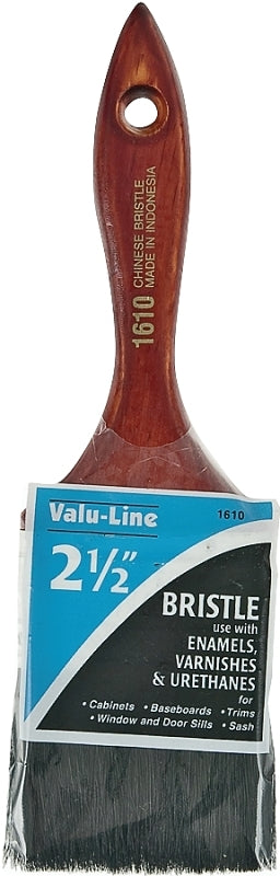 Linzer 1610-2.5 Varnish/Wall Brush, 2-1/2 in W, 2-1/4 in L Bristle, China Bristle, Varnish Handle