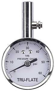 Tru-Flate 17-551 Tire Gauge, 10 to 60 psi, Steel Gauge Case