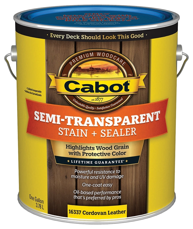 Cabot 140.0016337.007 Deck and Siding Stain, Cordovan Brown, Liquid, 1 gal, Pack of 4