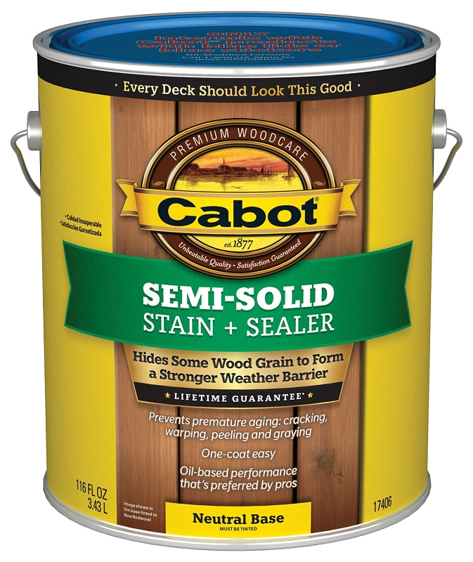 Cabot 140.0017406.007 Semi-Solid Deck and Siding Stain, Liquid, 1 gal, Pack of 4