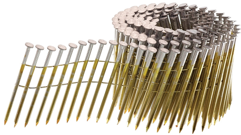 Senco GL24ASBF Series Nail, Wire Weld Coil Collation, 2-3/8 in L, Steel, Sencote, Full Round Head, Ring Shank
