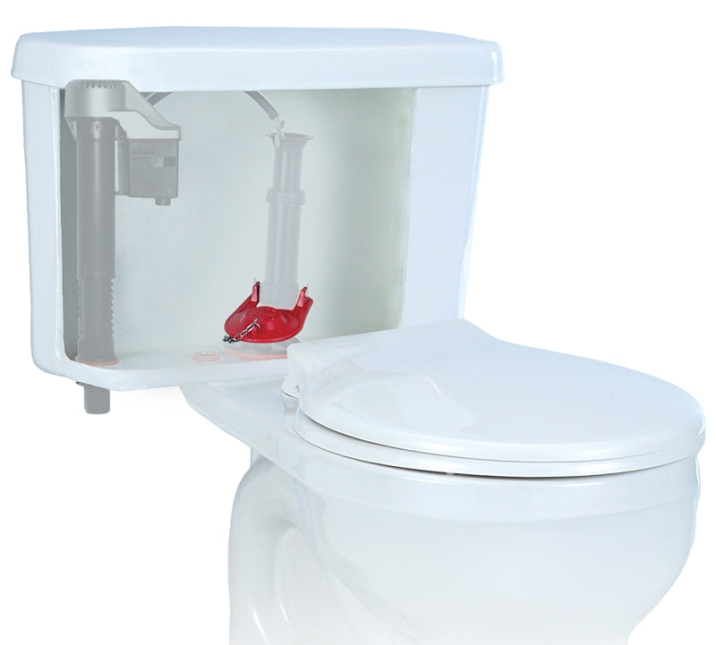 Korky 2001BP Toilet Flapper, Chlorazone Rubber, Red, For: Brass and Plastic Flush Valves