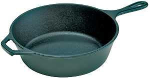 Lodge L8DSK3 Deep Skillet, 10-1/4 in Dia, Cast Iron, Black