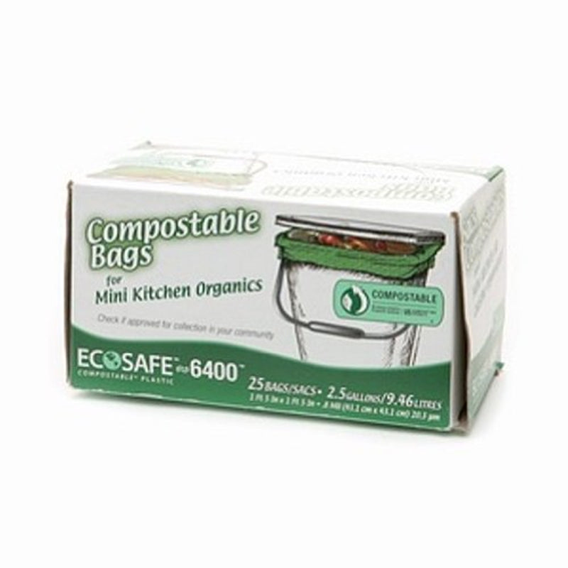 Eco-Safe Compostable 2.6 gal Trash Bags Twist Tie 25 pk
