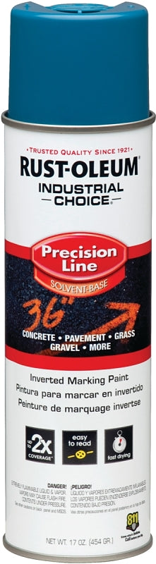 Industrial Choice 203022 Inverted Marking Spray Paint, Semi-Gloss, APWA Caution Blue, 17 oz Can