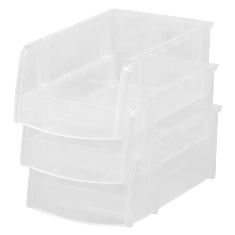 IRIS Clear Storage Bin 3 in. H X 4.5 in. W X 7.5 in. D Stackable, Pack of 12
