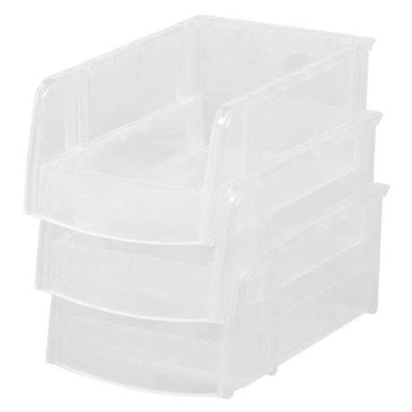 IRIS Clear Storage Bin 3 in. H X 4.5 in. W X 7.5 in. D Stackable, Pack of 12