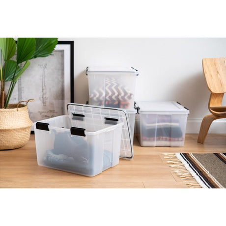 IRIS Weatherpro 46 qt Clear Storage Box 11.75 in. H X 15.75 in. W X 19.7 in. D Stackable, Pack of 6