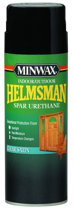Minwax 33255000 Spar Varnish, Clear Satin, Clear, Liquid, 11.5 oz Aerosol Can