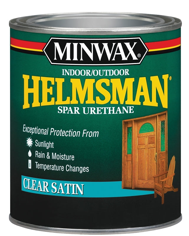 Minwax 63205444 Spar Varnish, Satin, Clear, Liquid, 1 qt Can
