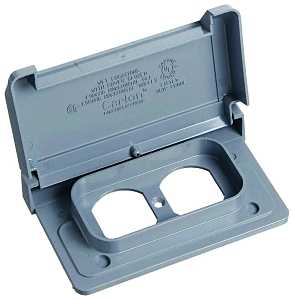 Carlon E98DHGN-CAR Device Cover, 4-7/8 in L, 3-1/8 in W, Rectangular, Lexan, Gray, Textured