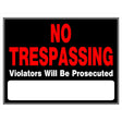 HILLMAN English Black No Trespassing Sign 15 in. H X 19 in. W, Pack of 6
