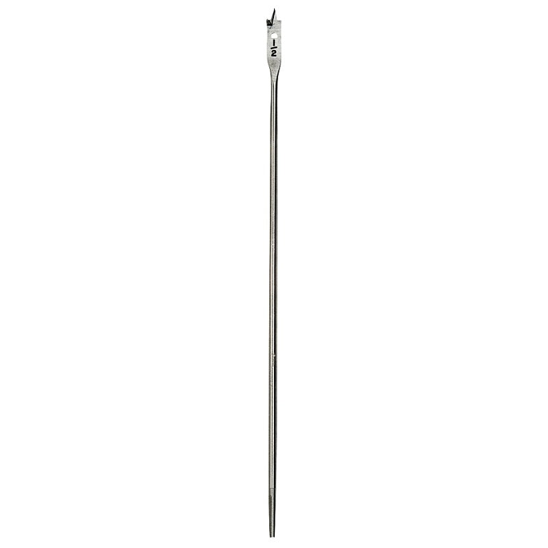 Irwin 88708 Spade Drill Bit, 1/2 in Dia, 16 in OAL, Flat Flute, 1/4 in Dia Shank, Hex Shank