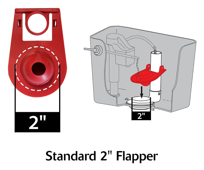 Korky 2000BP Toilet Flapper, Chlorazone Rubber, Red, For: Old 5 and 7 gal per Flush Toilets