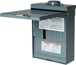 Square D QO QO816L100RBCP Load Center, 100 A, 8 -Space, 16 -Circuit, Main Lug, NEMA 3R Enclosure, Plug Mounting