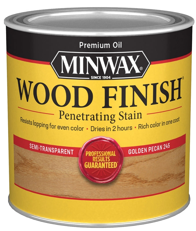 Minwax 224504444 Wood Stain, Golden Pecan, Liquid, 0.5 pt Can