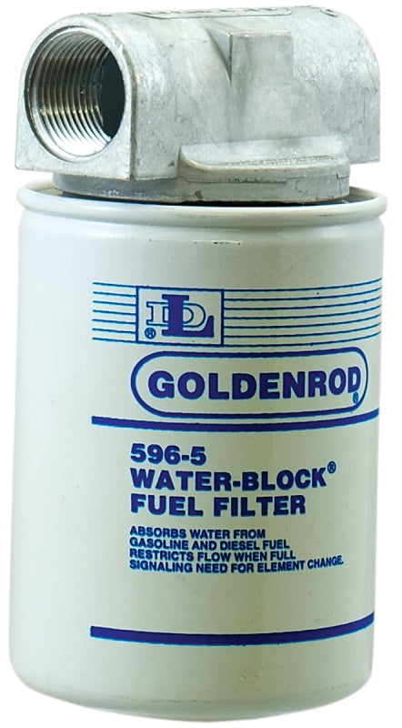 DL Goldenrod Water Block 596 Series Fuel Filter, 50 psi Pressure, 1 in Connection, NPT, 25 gpm