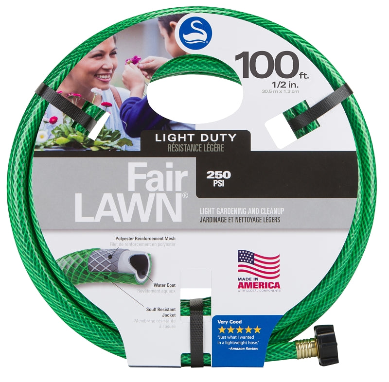 Swan SNFA12100 Garden Hose, 100 ft L, Plastic, Green