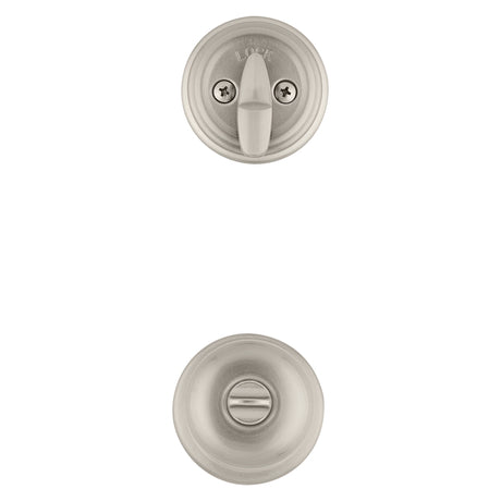 Kwikset 95530-018 Handleset, 2 Grade, Satin Nickel, 2-3/8 x 2-3/4 in Backset, KW1 Keyway, 1-3/4 in Thick Door