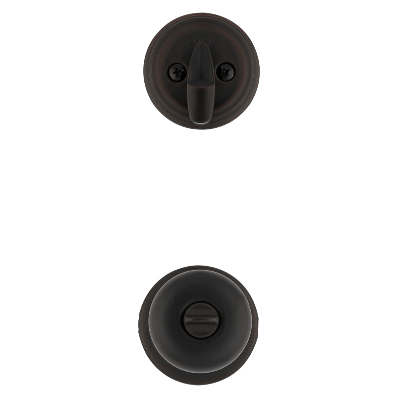 Kwikset 95530-019 Handleset, 2 Grade, Venetian Bronze, 2-3/8 x 2-3/4 in Backset, KW1 Keyway, 1-3/4 in Thick Door