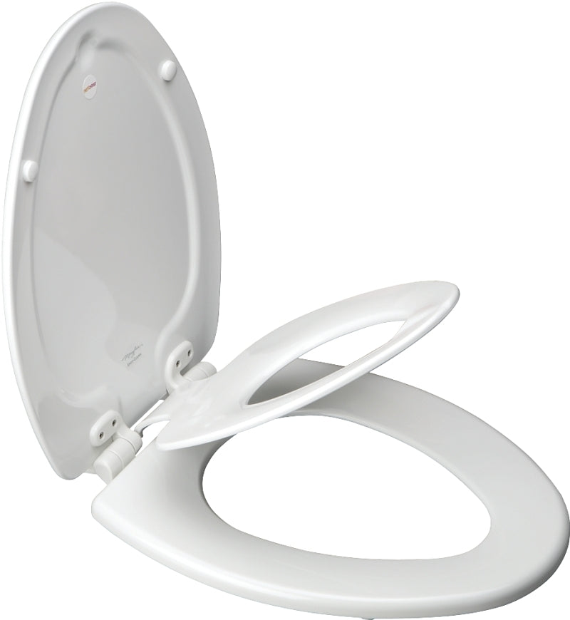 Bemis 183SLOWA Toilet Seat, 18-1/2 in L, Elongated, Molded Wood, White, Twist Hinge